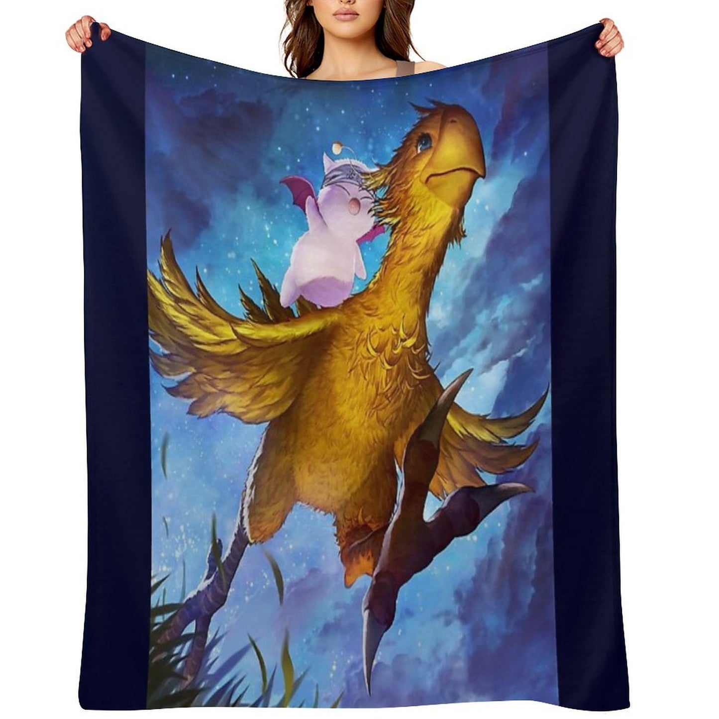 Chocobo & Mogry Easy Care Throw Blanket
