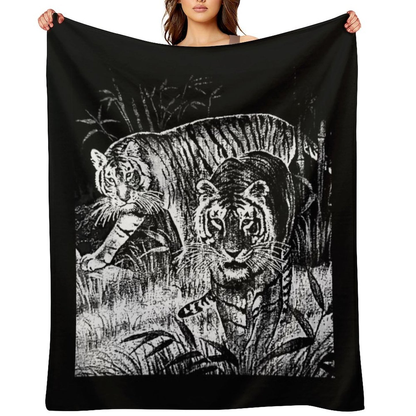 Cobija Del Tigre Mexican Blanket Tiger Meme Easy Care Throw Blanket