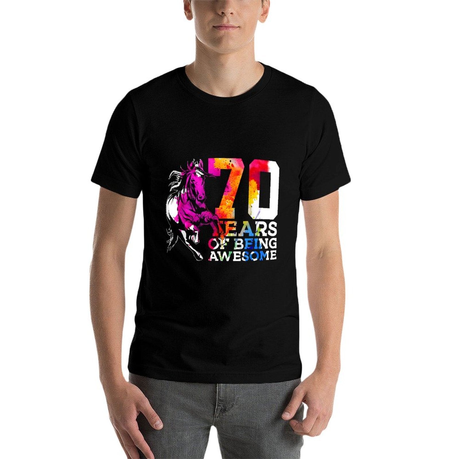 HORSE 70 YEARS OF BEING AWESOME RIDING 70TH BIRTHDAY  Quick-drying T-Shirt