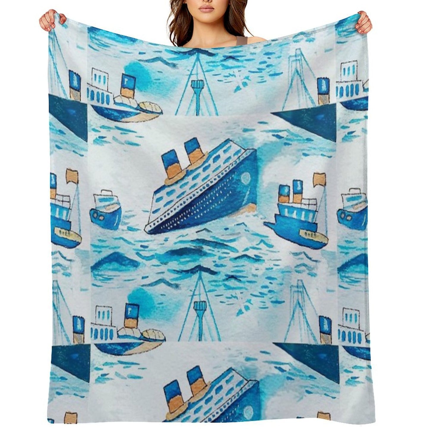Ferry Boats Scrub Cap Anti-pilling Throw Blanket
