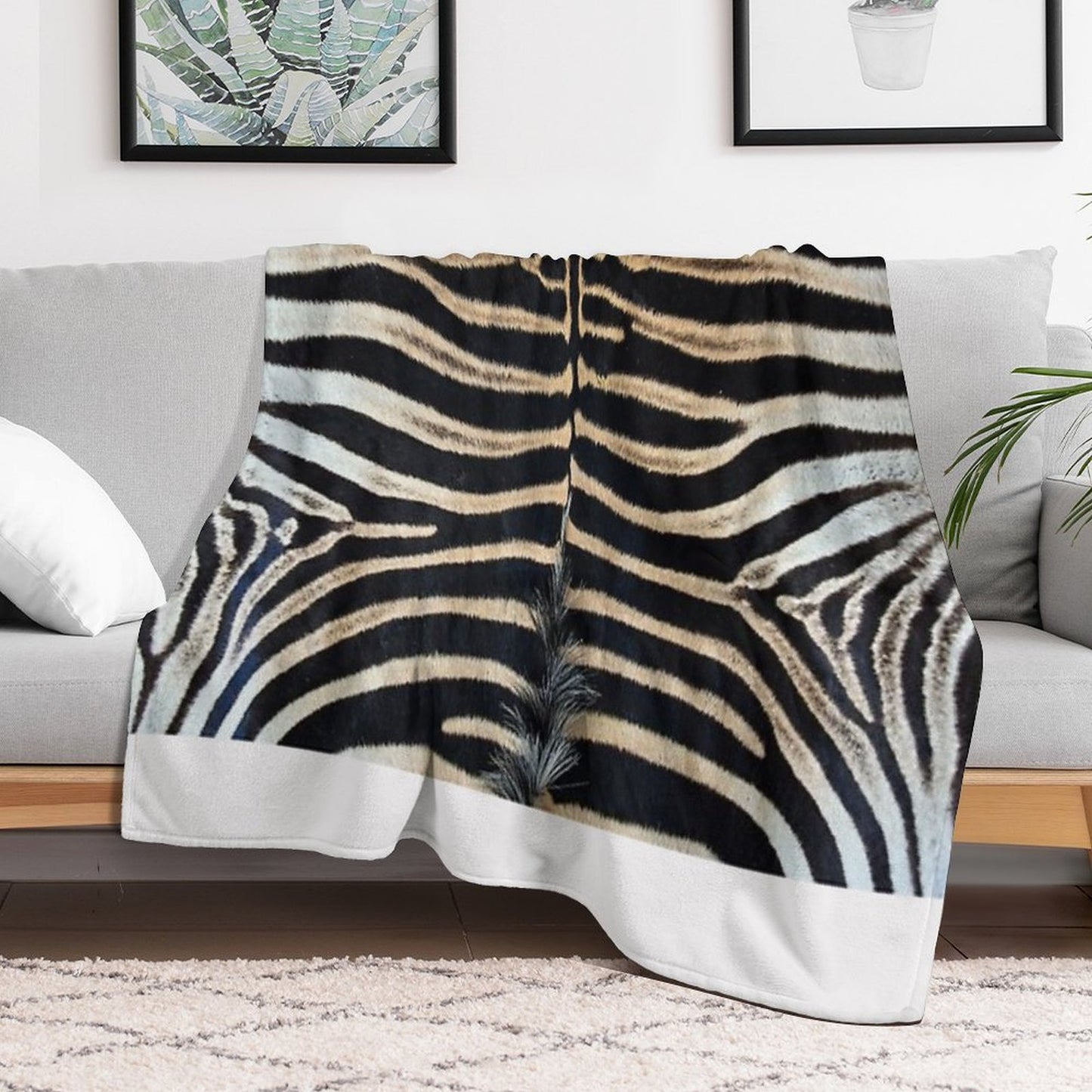 Zebra Pattern (highest Resolution & Quality) Machine-washable Throw Blanket