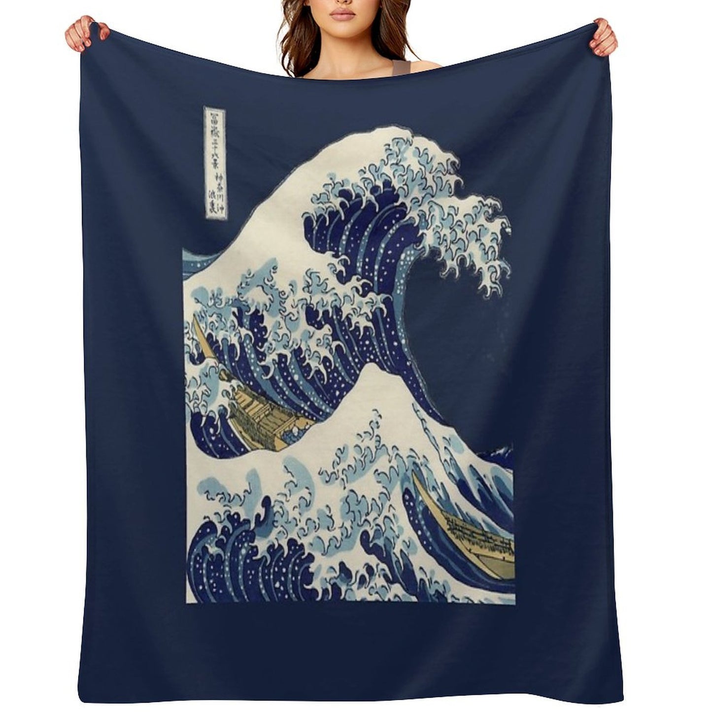 The Great Wave Off Kanagawa Transparent Compact Throw Blanket