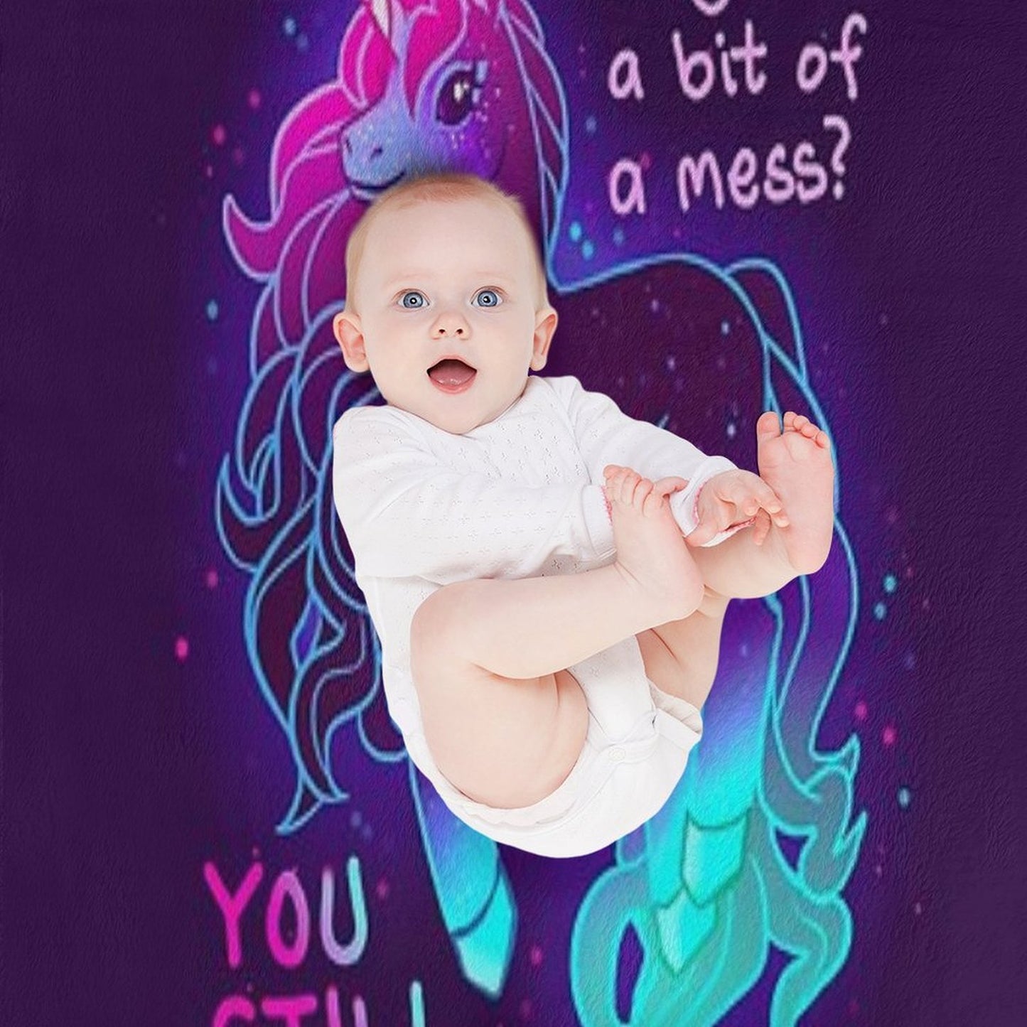 YOU STILL KILLIN IT Neon Unicorn Machine-washable Throw Blanket