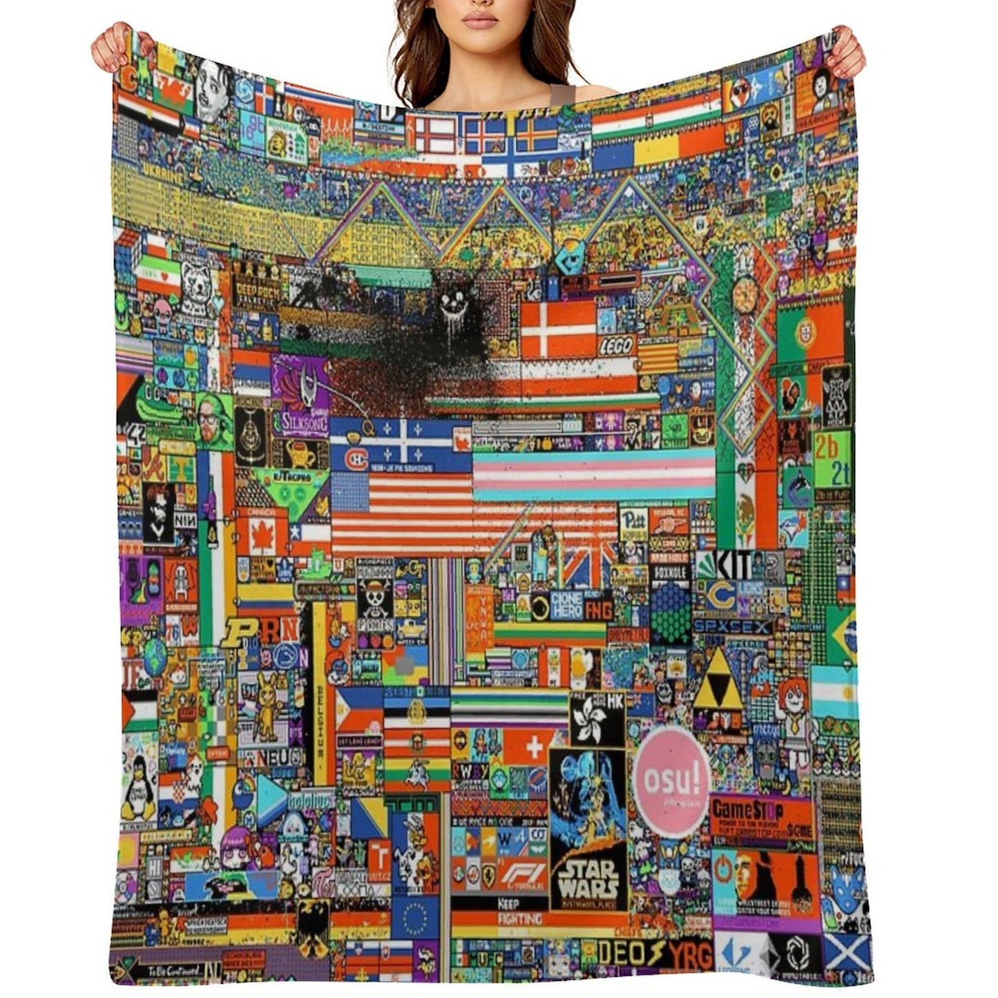 Rplace Reddit 2022 12K All-season Throw Blanket