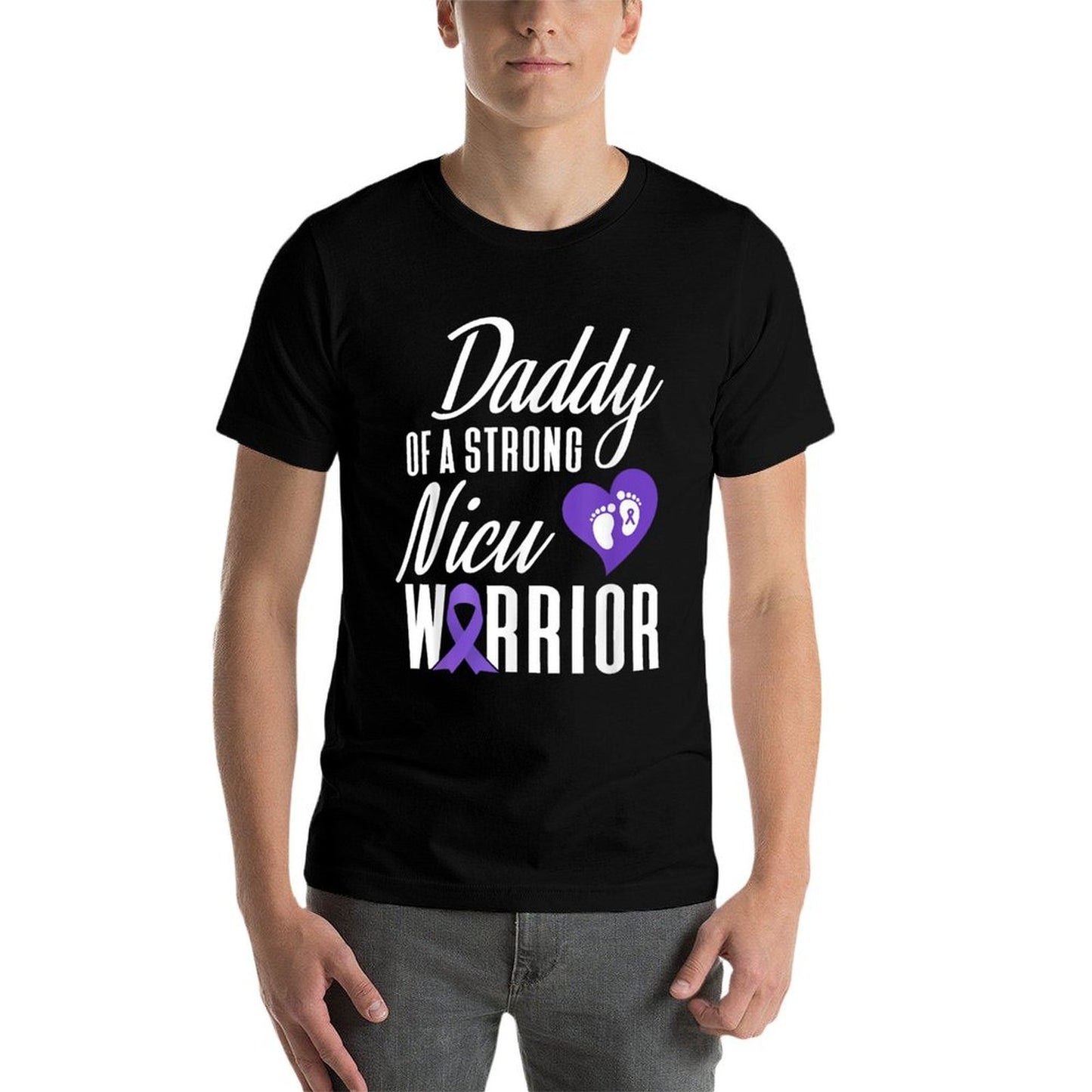 Prematurity Awareness Daddy Nicu Warrior Preemie Dad Eco-friendly Material T-Shirt