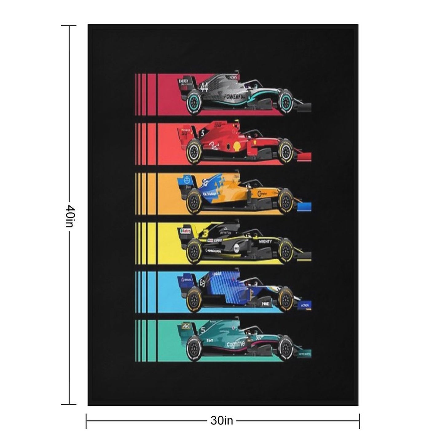 Formula Racing Cars 2023 Machine-washable Throw Blanket