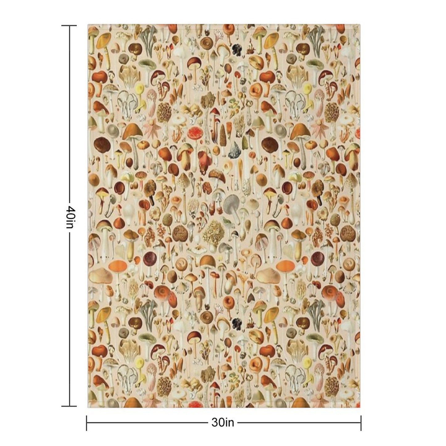 Vintage Mushroom Designs Collection Comfort Throw Blanket