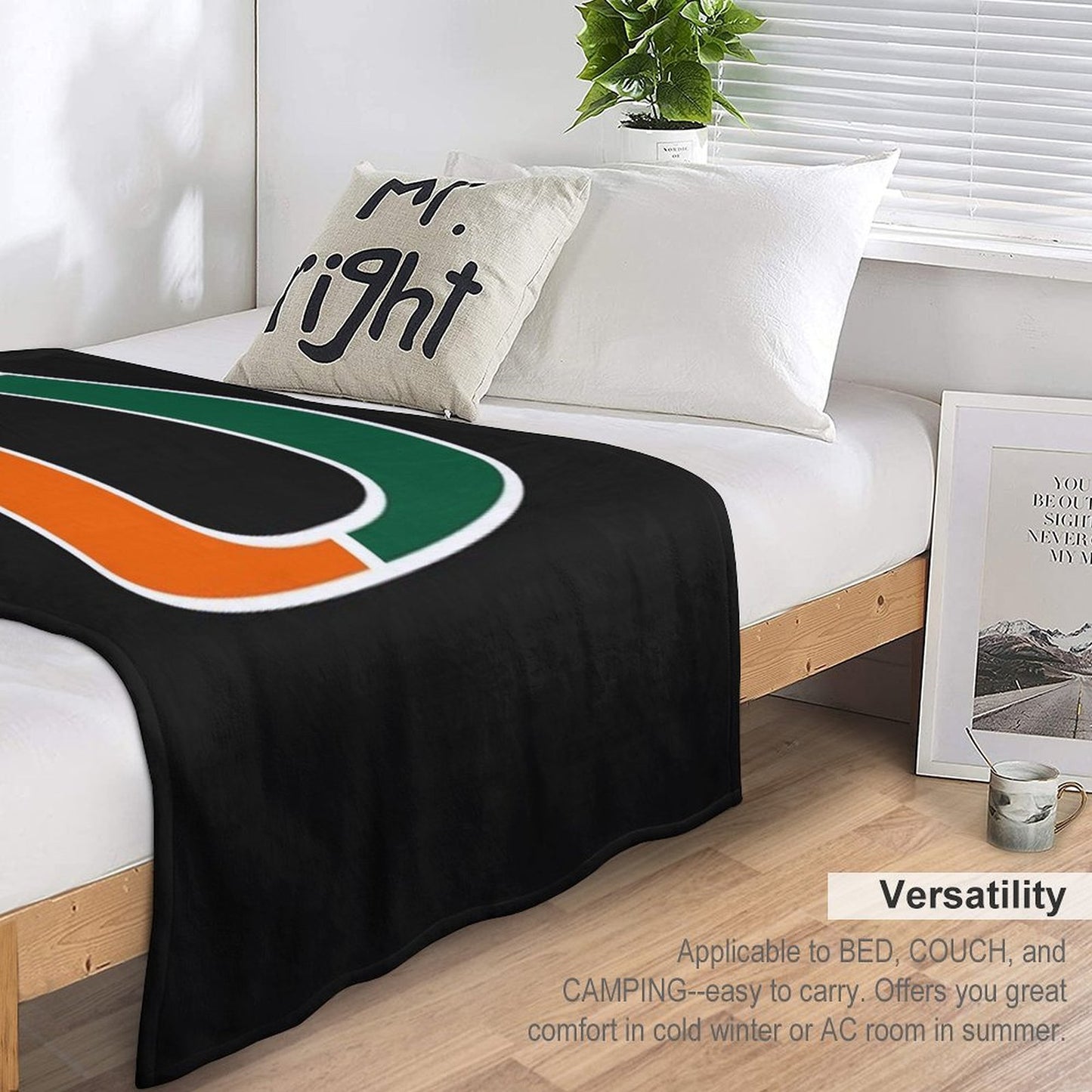 Miami Hurricanes Logo Versatility Throw Blanket