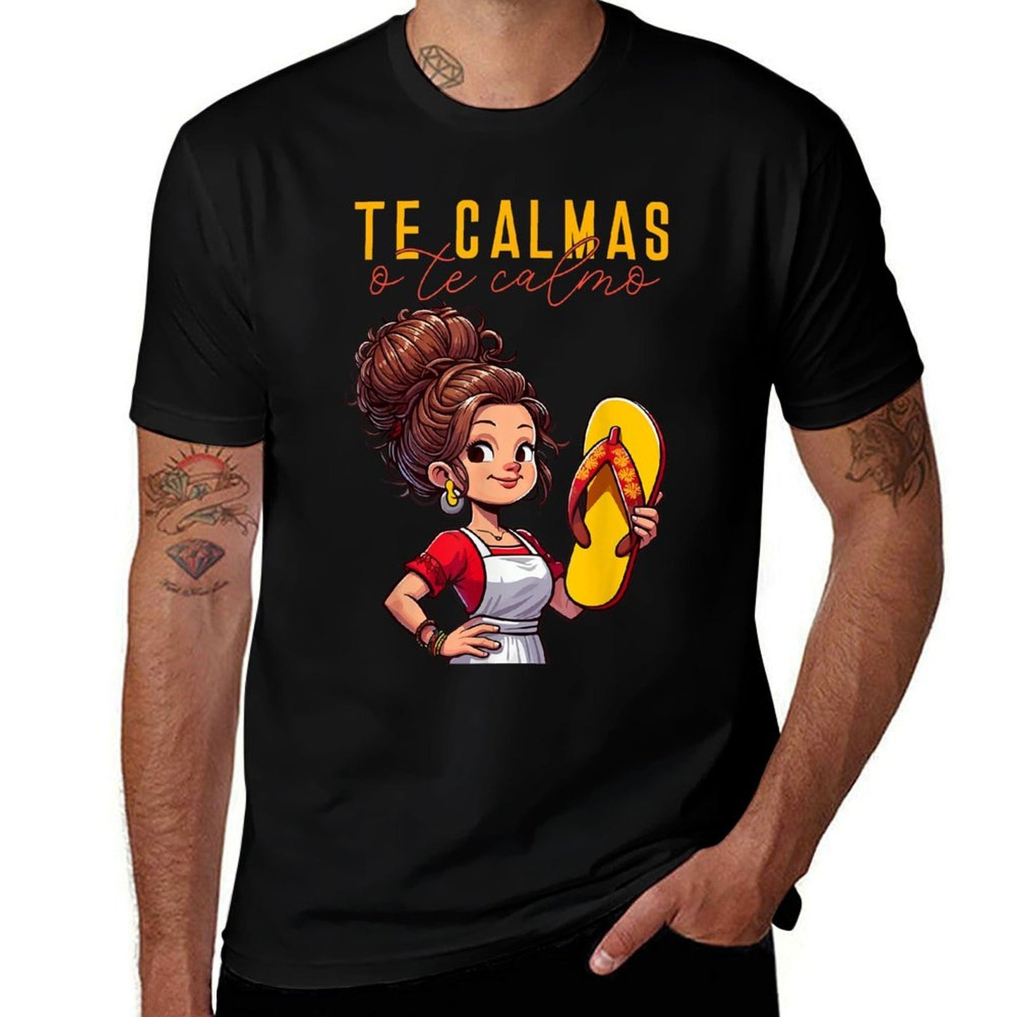 Mexican Spanish Mother Mom Expression Te Calmas O Te Calmo. Soft T-Shirt