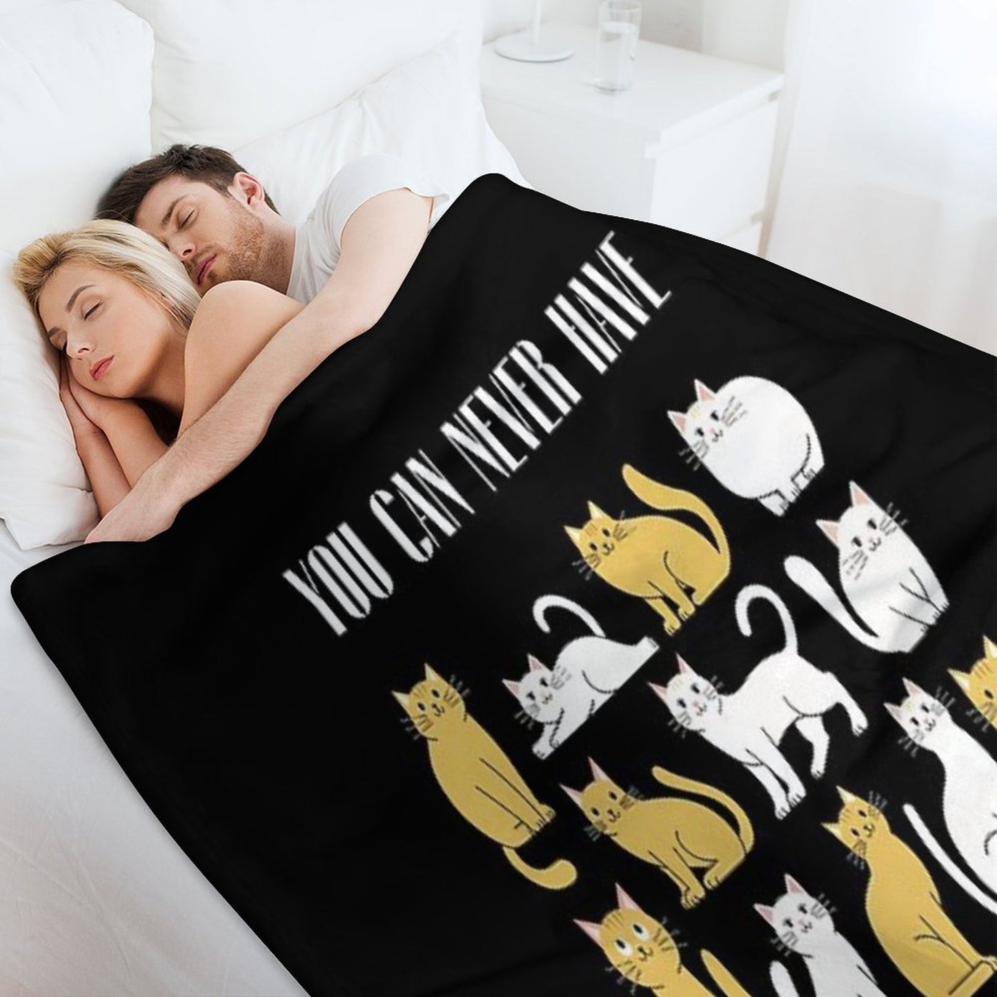 You Can Never Have Too Many Cats Funny Cat Lover Design Easy Care Throw Blanket