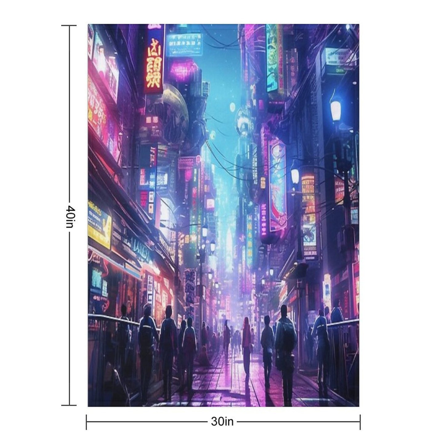 Cyberpunk Tokyo Dreamscape Velvety-soft Throw Blanket