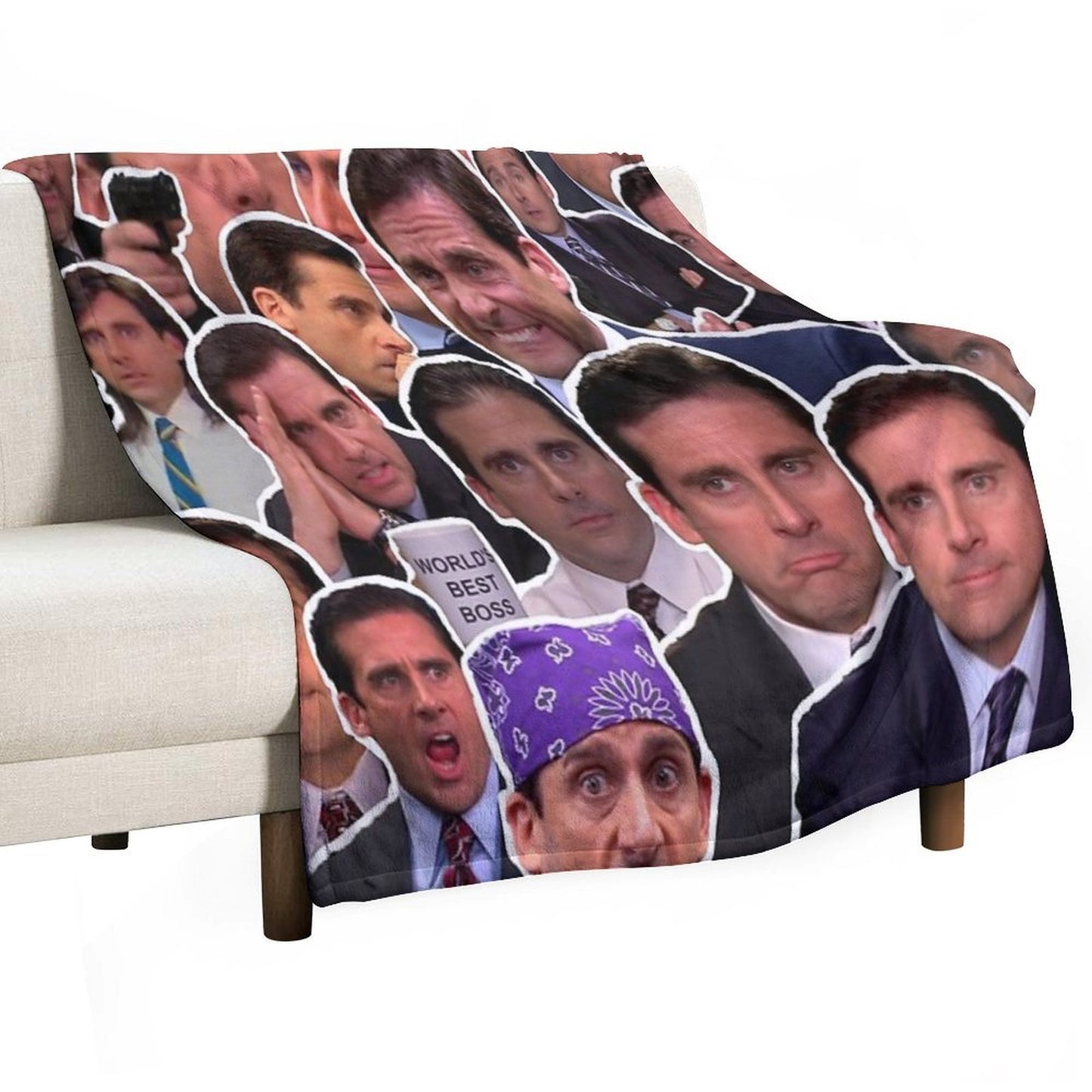 Michael Scott - The Office Collage Sustainable Throw Blanket