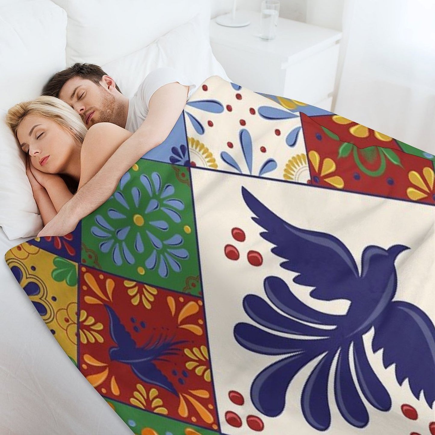 Mexican Talavera Tiles Colorful Pattern Velvety-soft Throw Blanket