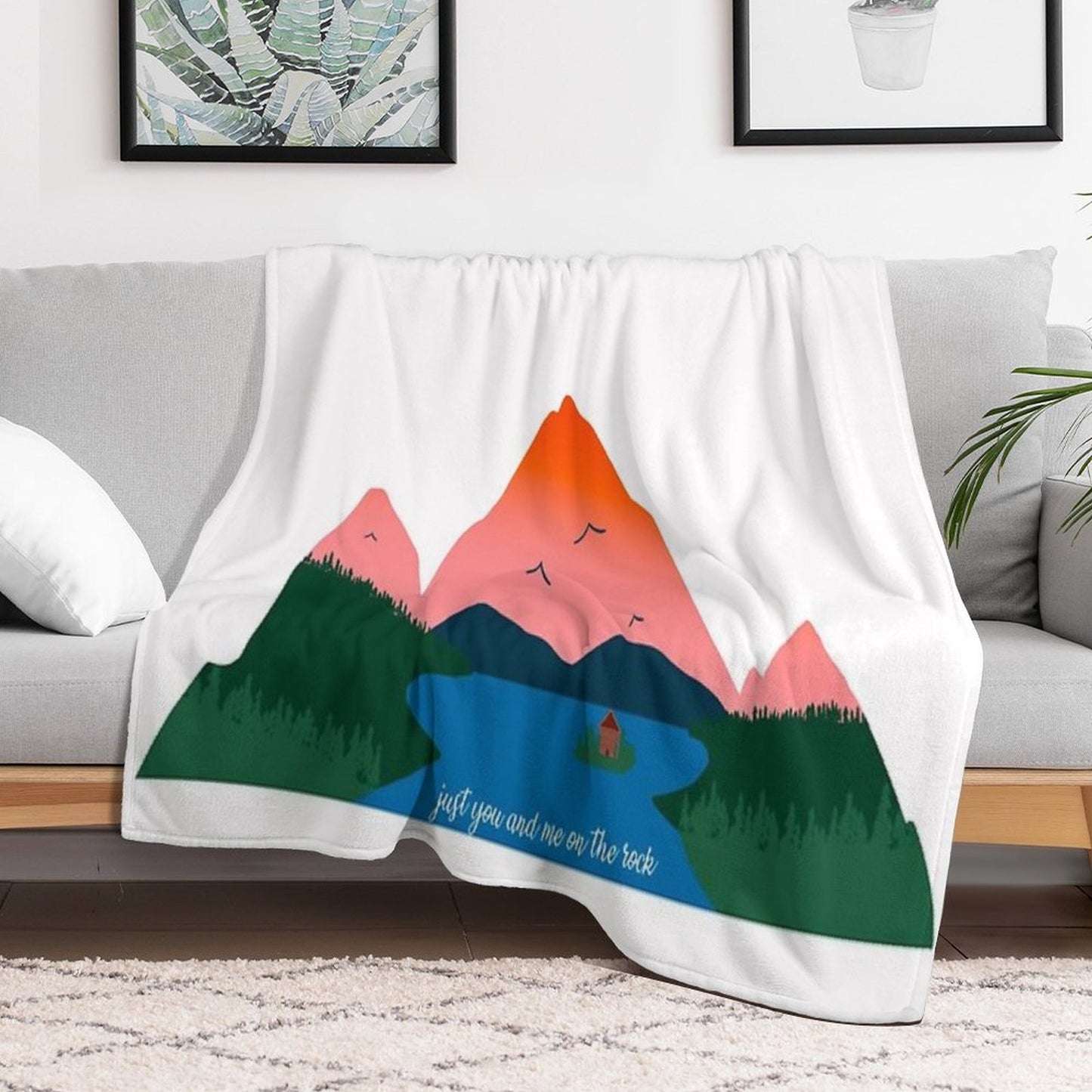 You And Me on The Rock Mountain Compact Throw Blanket