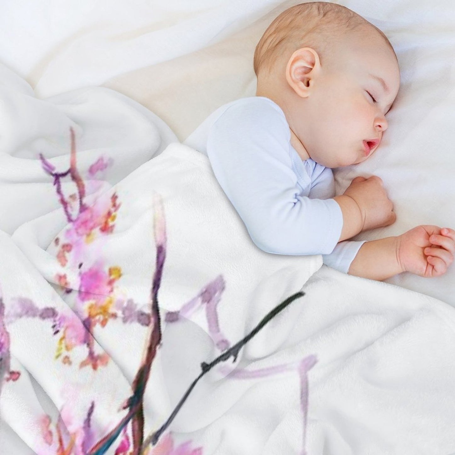 Cherry Blossom Anti-pilling Throw Blanket