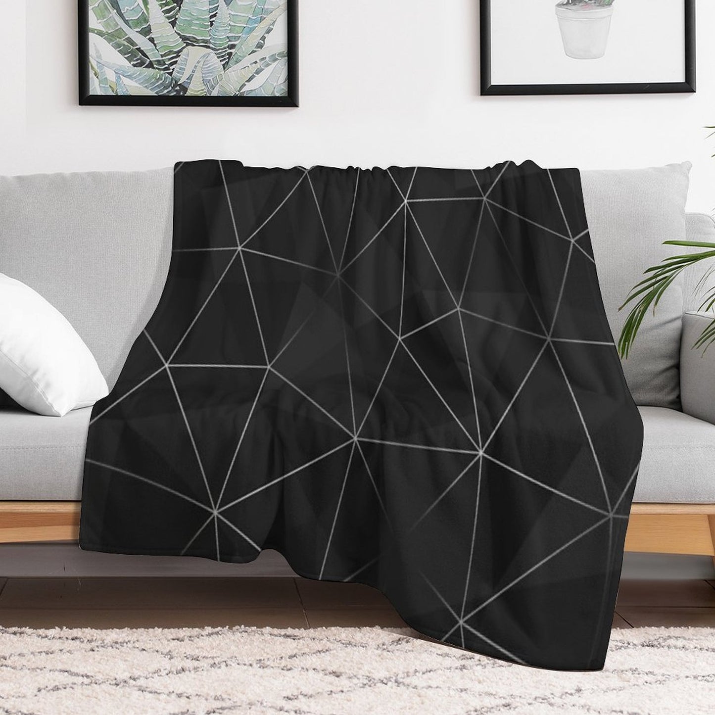 Kintsugi - Silver Mesh Comfort Throw Blanket