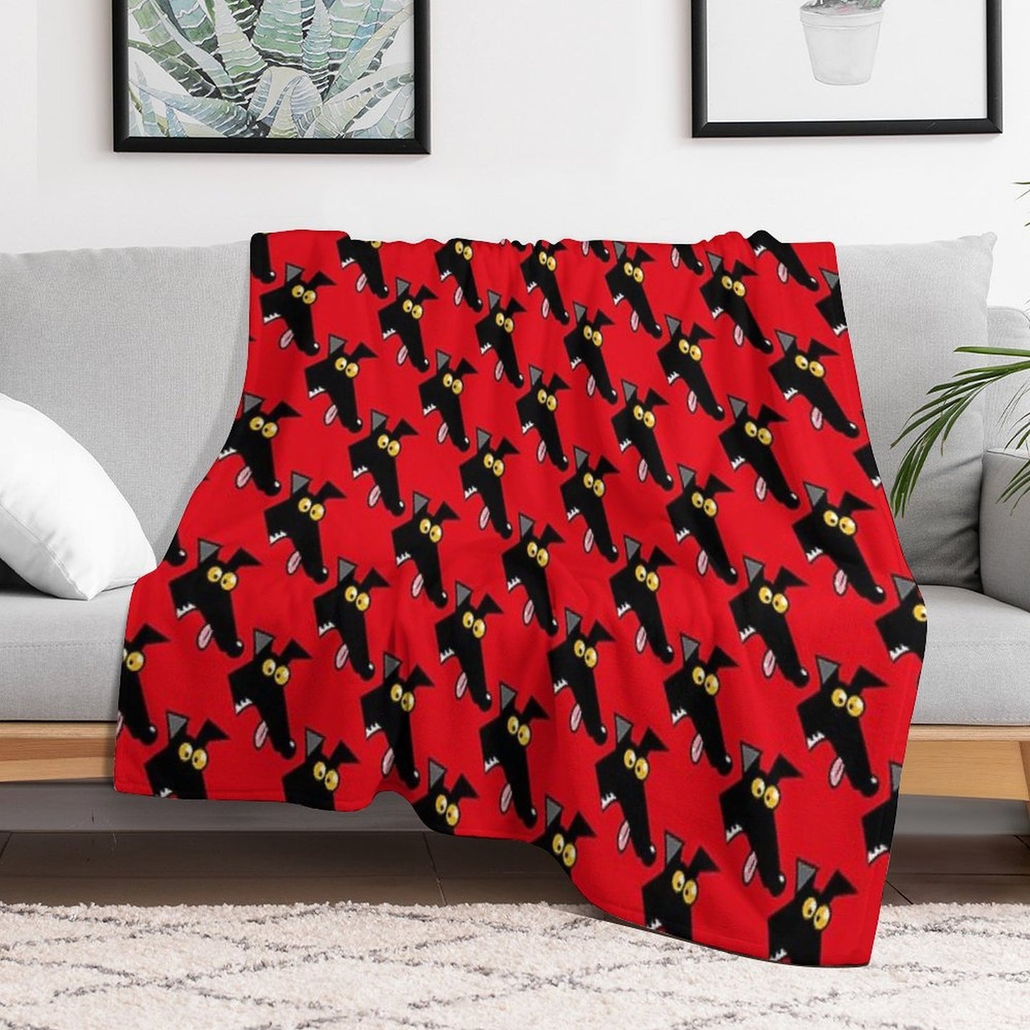 Seamless Derp Red Sustainable Throw Blanket