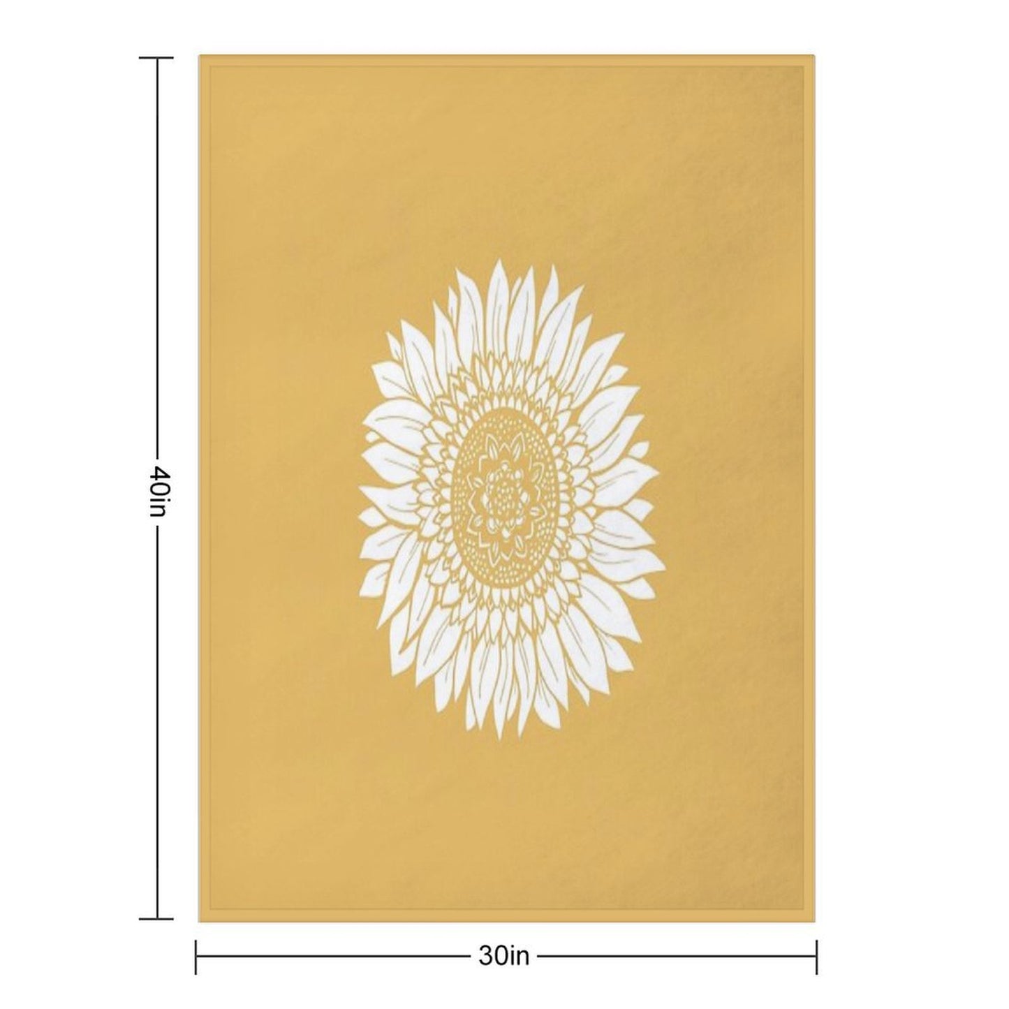 Yellow Flower Drawing Tapestry Sustainable Throw Blanket