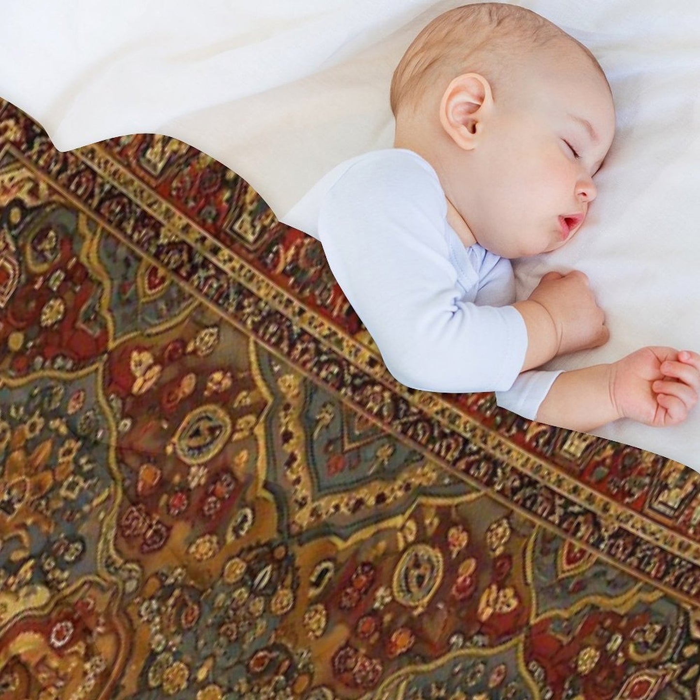 Persian Rug Boho Carpet, Tapestry, Jacquees, Bohemian Velvety-soft Throw Blanket