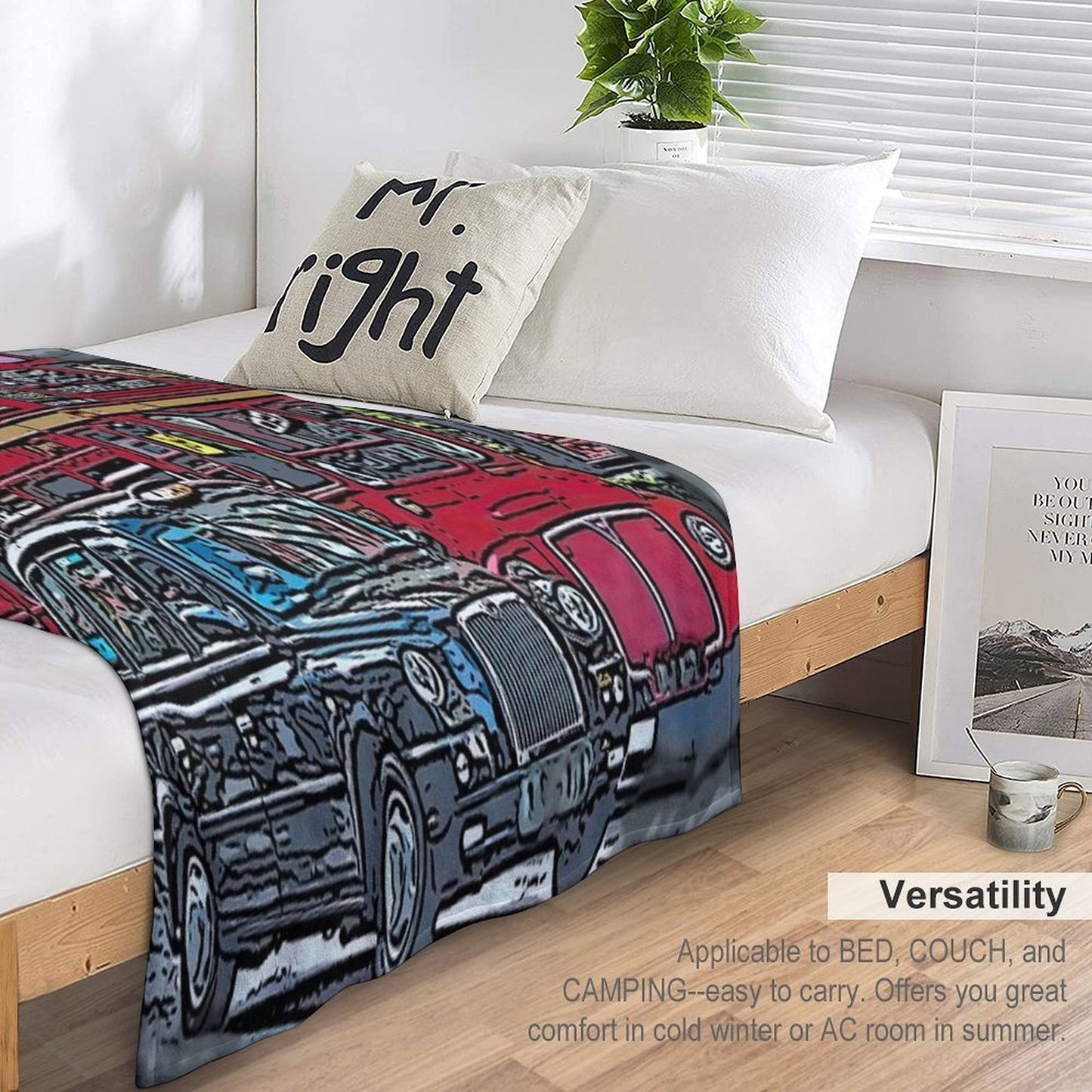 London Bus And Cab Multi-functional Throw Blanket