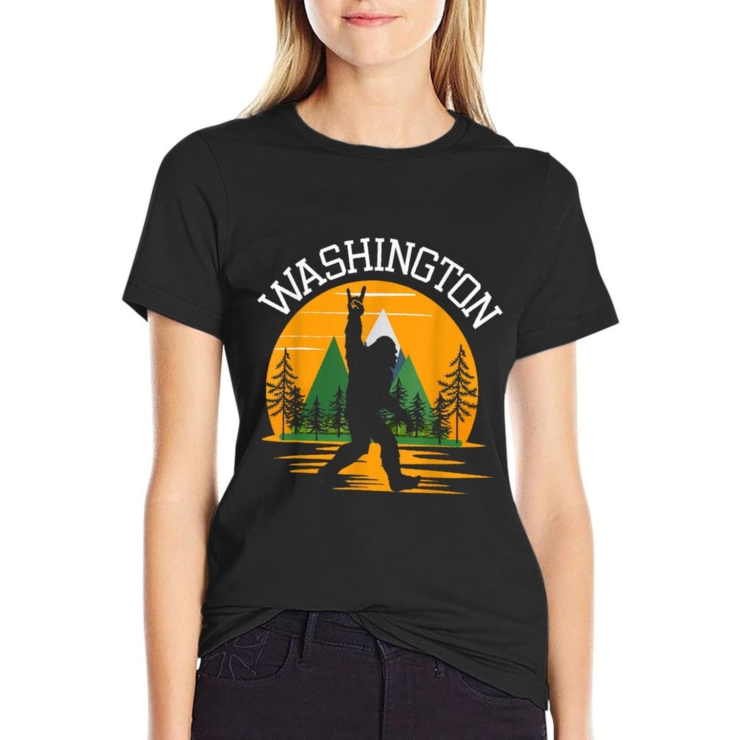 Washington US State Bigfoot Sasquatch Odor-resistant T-Shirt