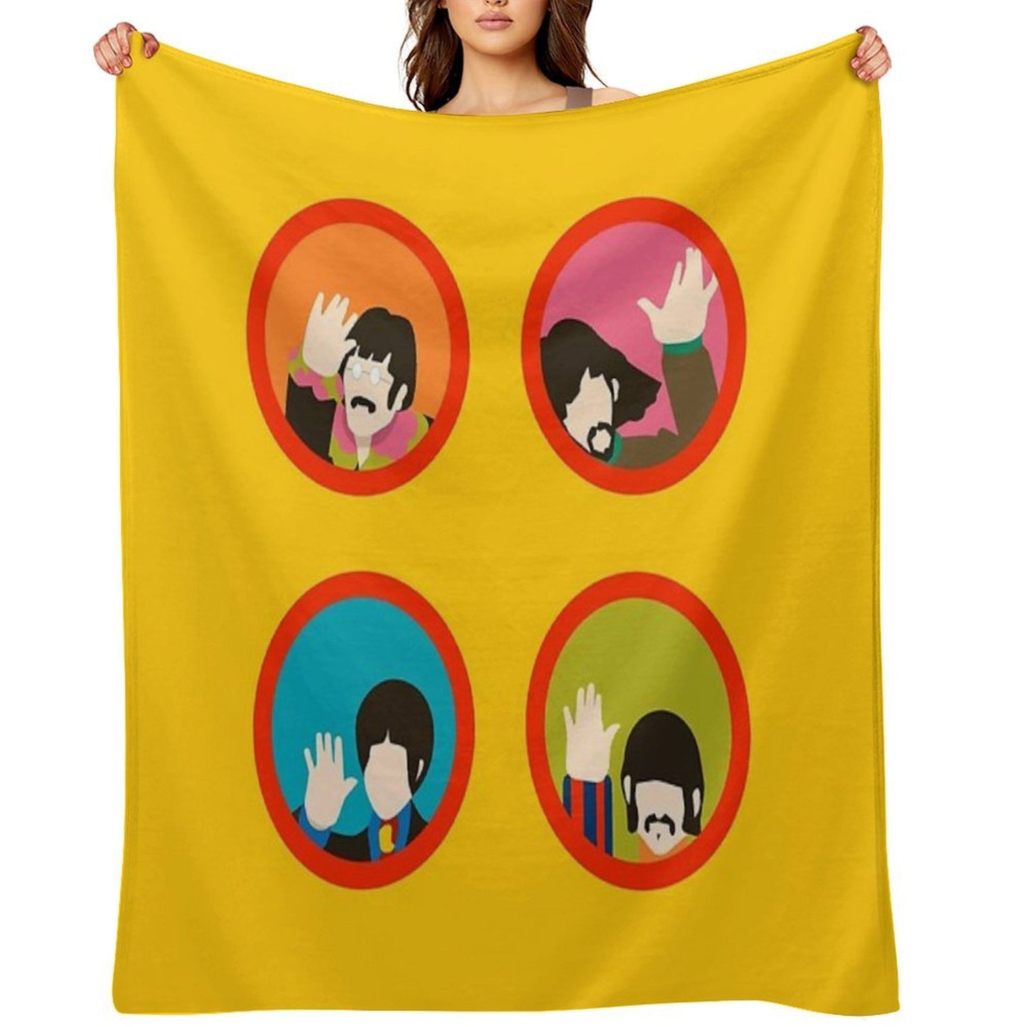 Yellow Submarine Minimal Quick-dry Throw Blanket
