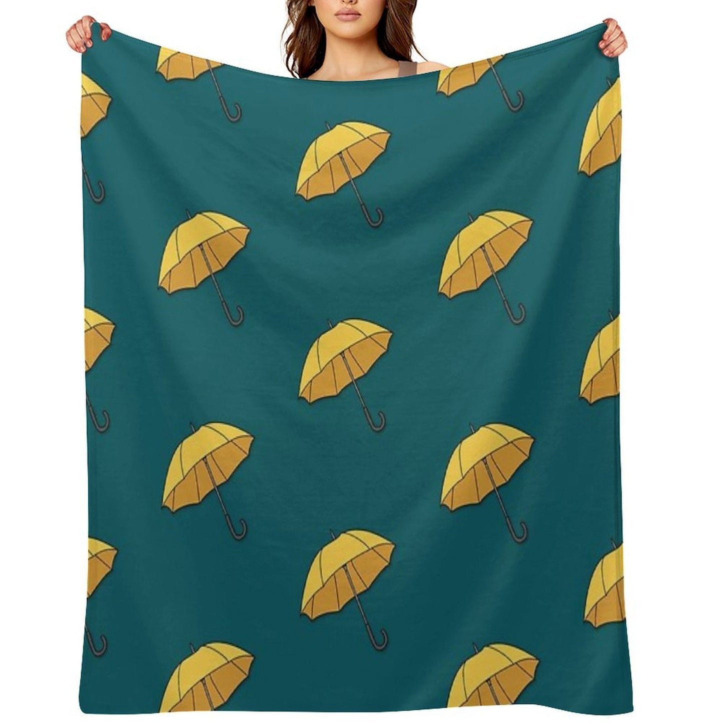 Yellow Umbrella Comfort Throw Blanket