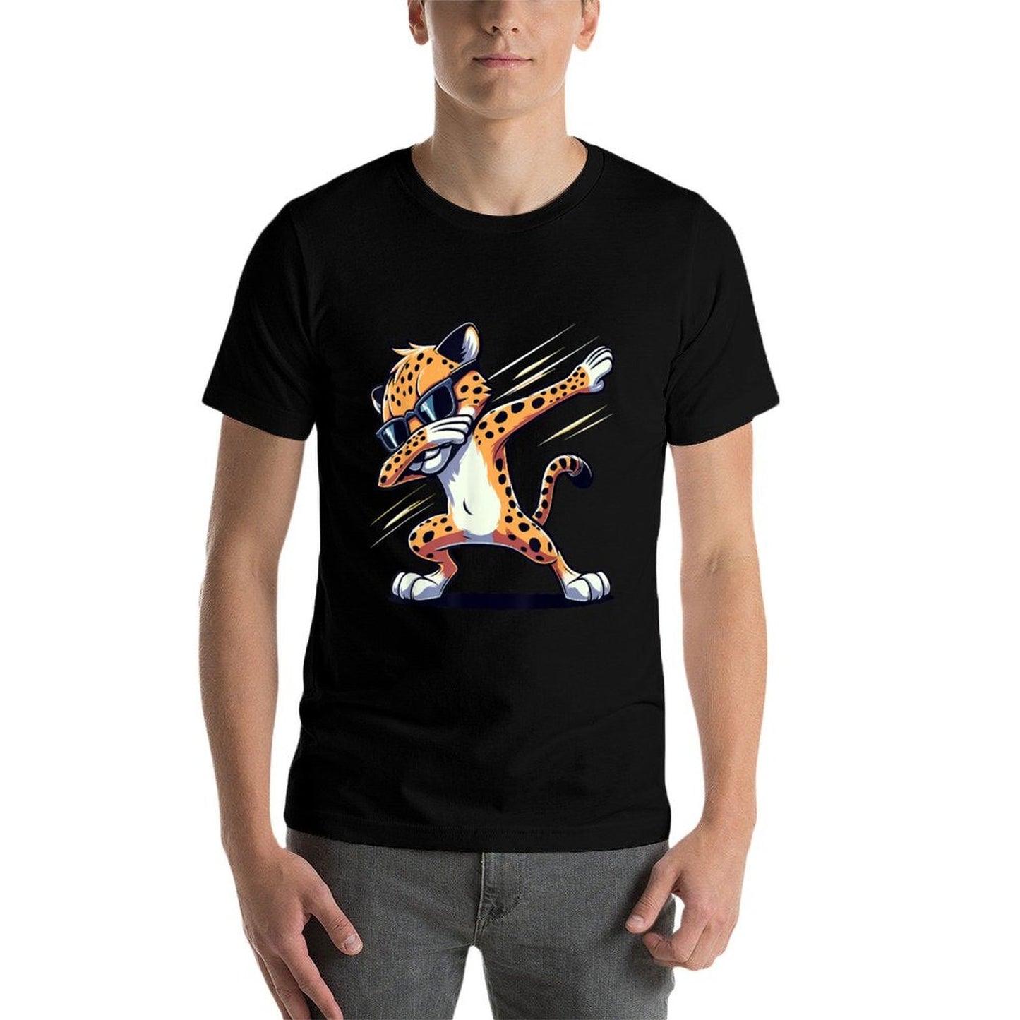 Dabbing Cheetah Sunglasses Cheetah Animal Graphic-printed T-Shirt