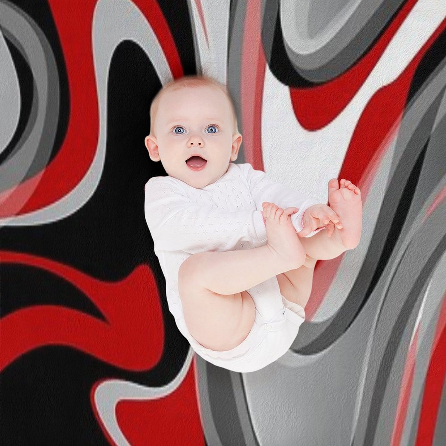 Liquify - Red, Gray, Black, White Eco-conscious Throw Blanket