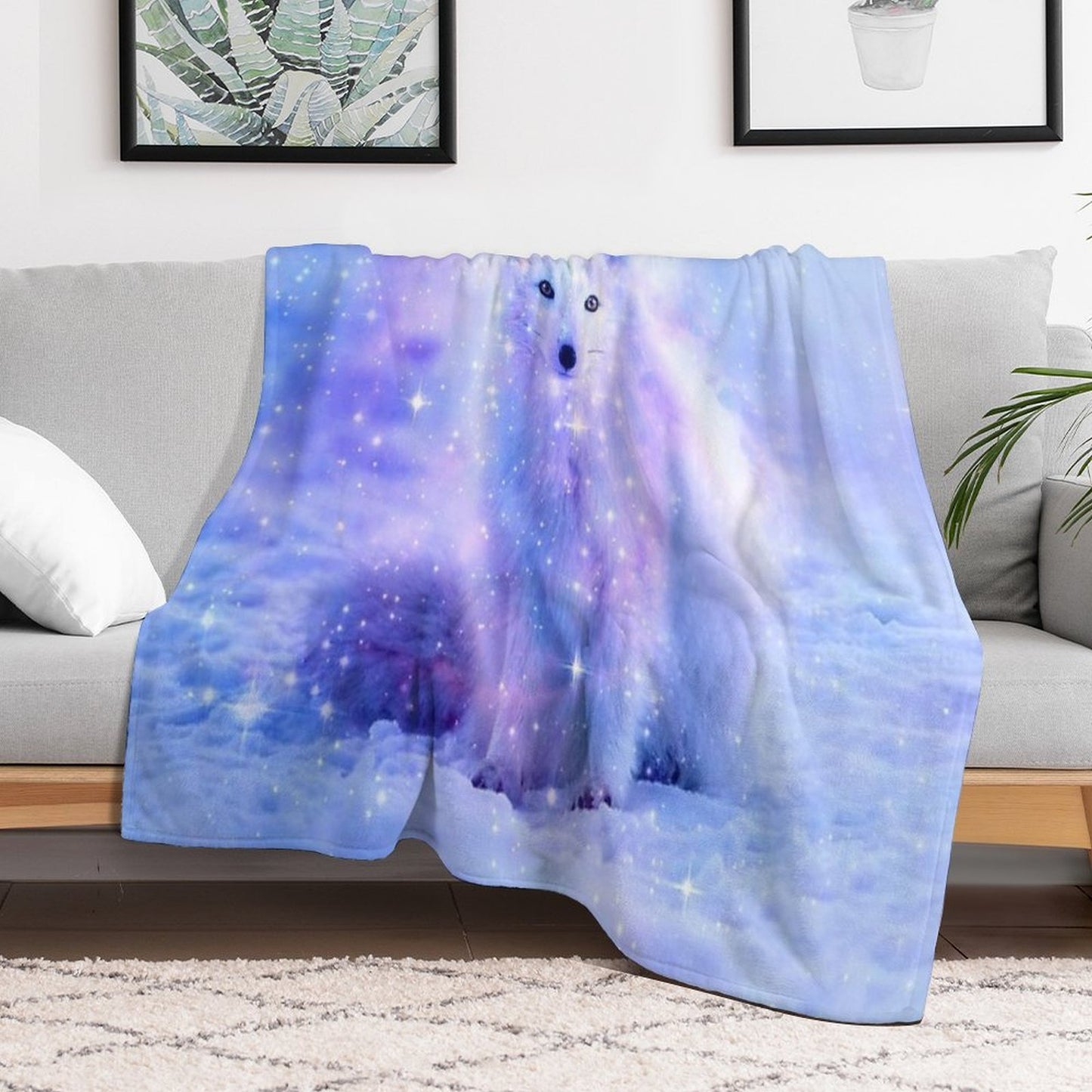 Arctic Iceland Fox Compact Throw Blanket