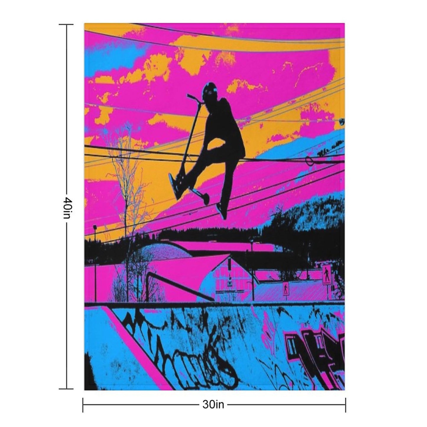 Let's Fly! - Stunt Scooter Versatility Throw Blanket