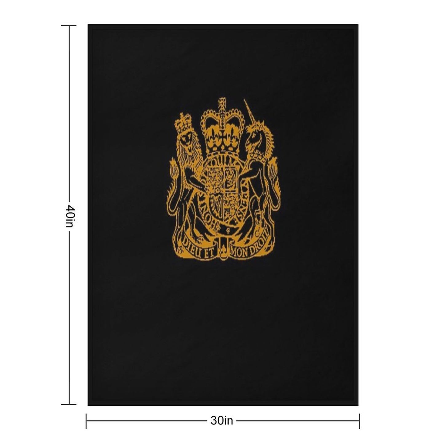 Elizabeth II Royal Coat of Arms Emblem Wrinkle-free Throw Blanket