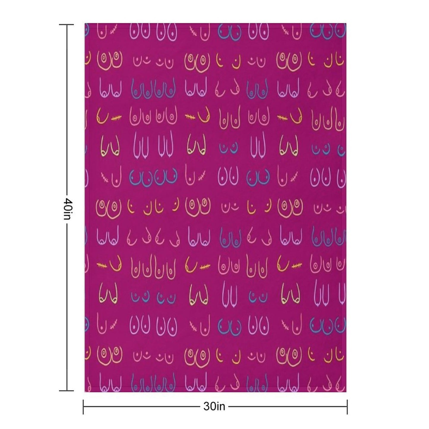 BOOBIES PASTEL PATTERN PINK Eco-conscious Throw Blanket