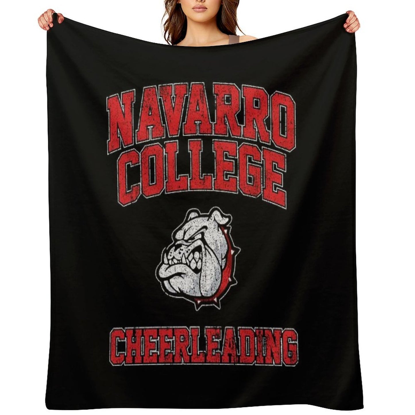 Navarro Bulldogs Cheerleading Machine-washable Throw Blanket