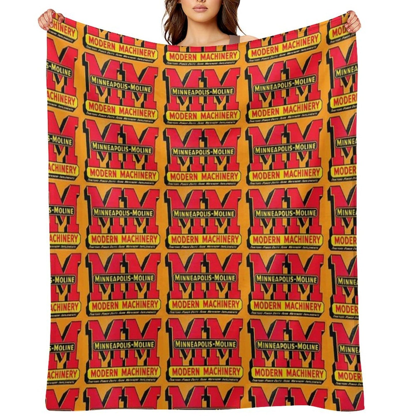 Minneapolis Moline Modern Machinery Versatility Throw Blanket