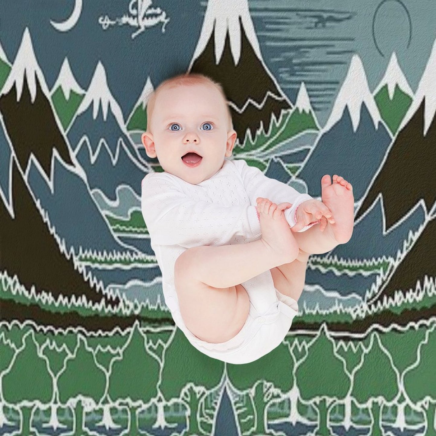 Midnight Forest Mountain Path in The Style of J.R.R.Tolkien Easy Care Throw Blanket