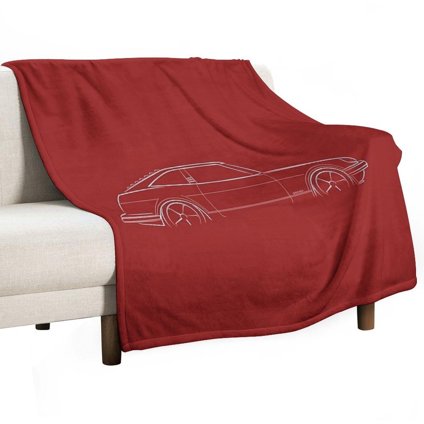1983 Datsun 280ZX - Profile Stencil, White Versatility Throw Blanket