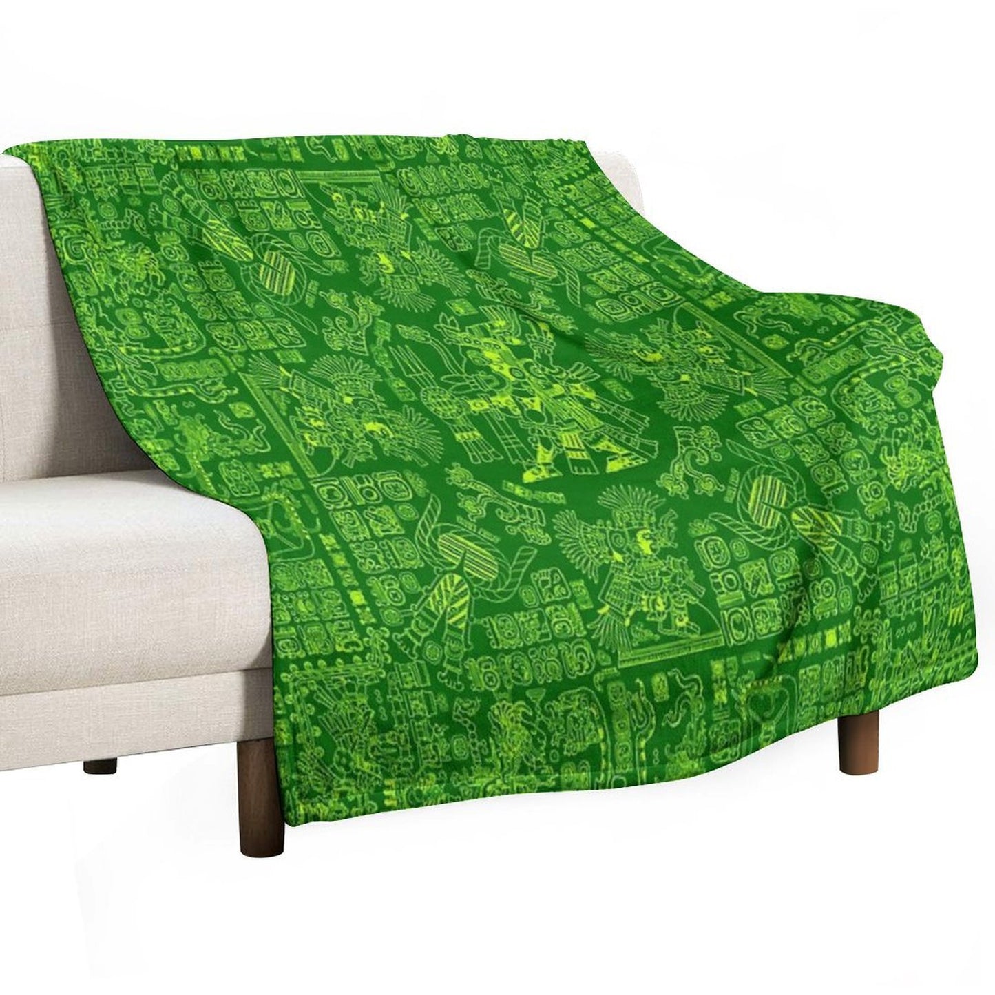 Mayan Spring GREEN All-season Throw Blanket