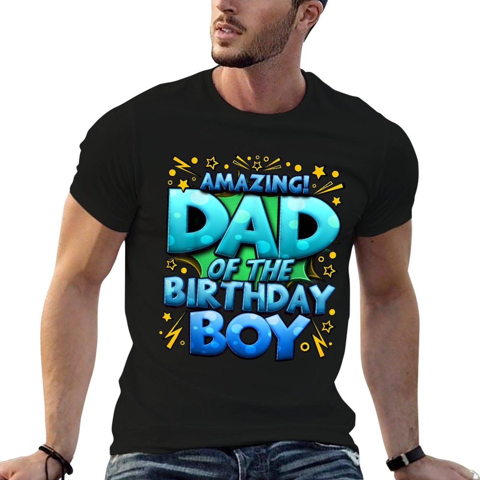 Dad of The Birthday Boy Matching Family Father  High-quality Stitching T-Shirt