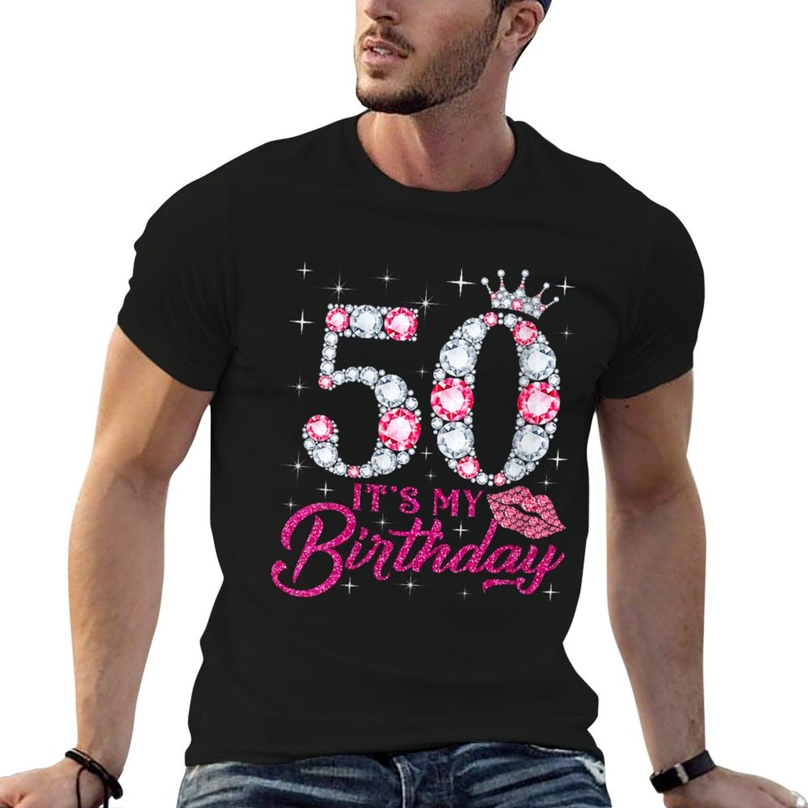 Womens 50 It's My Birthday 1973 50Th Birthday Gift For Womens  Heathered Texture T-Shirt