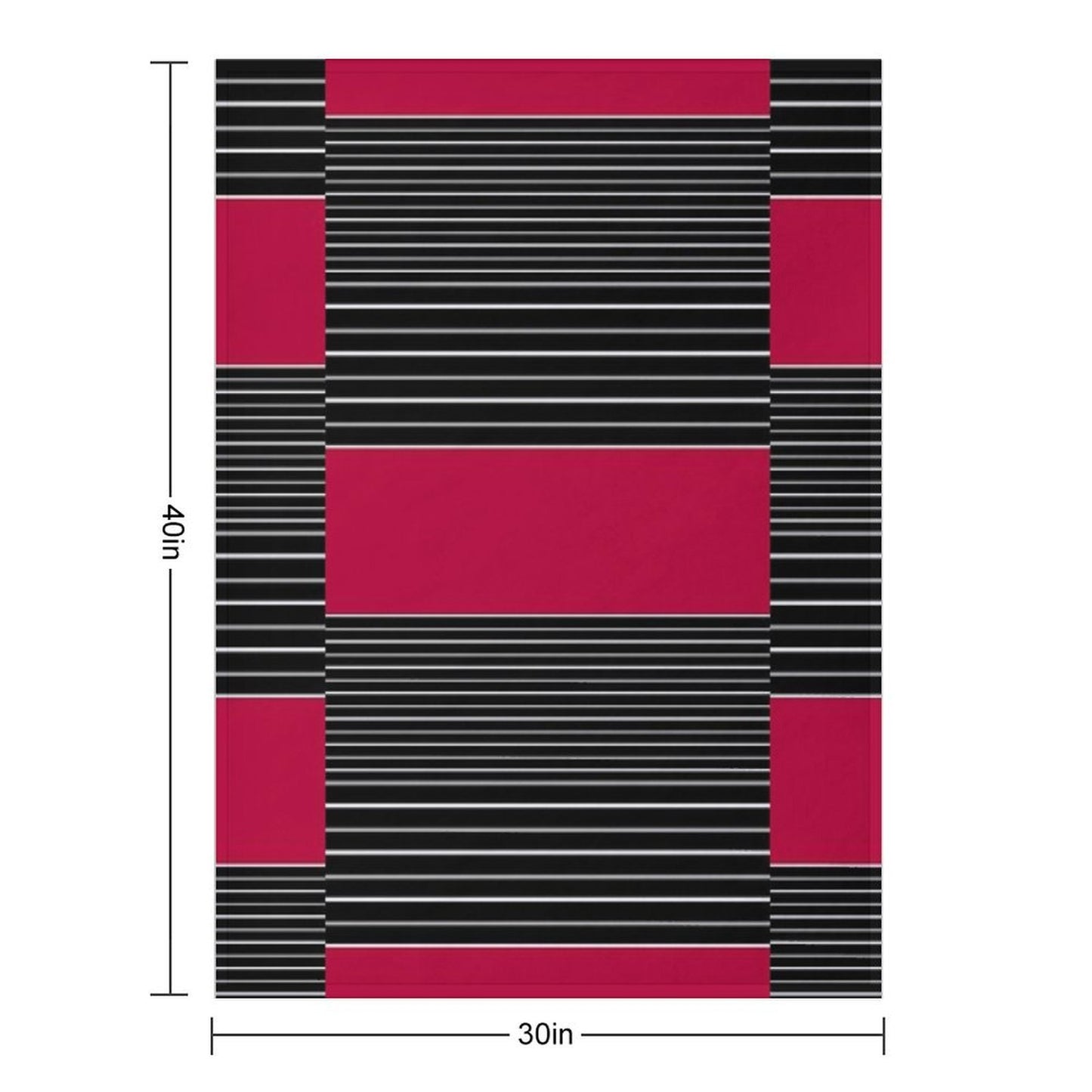Striped Simple Red , Gray , White Pattern SPORTCLUB Eco-conscious Throw Blanket