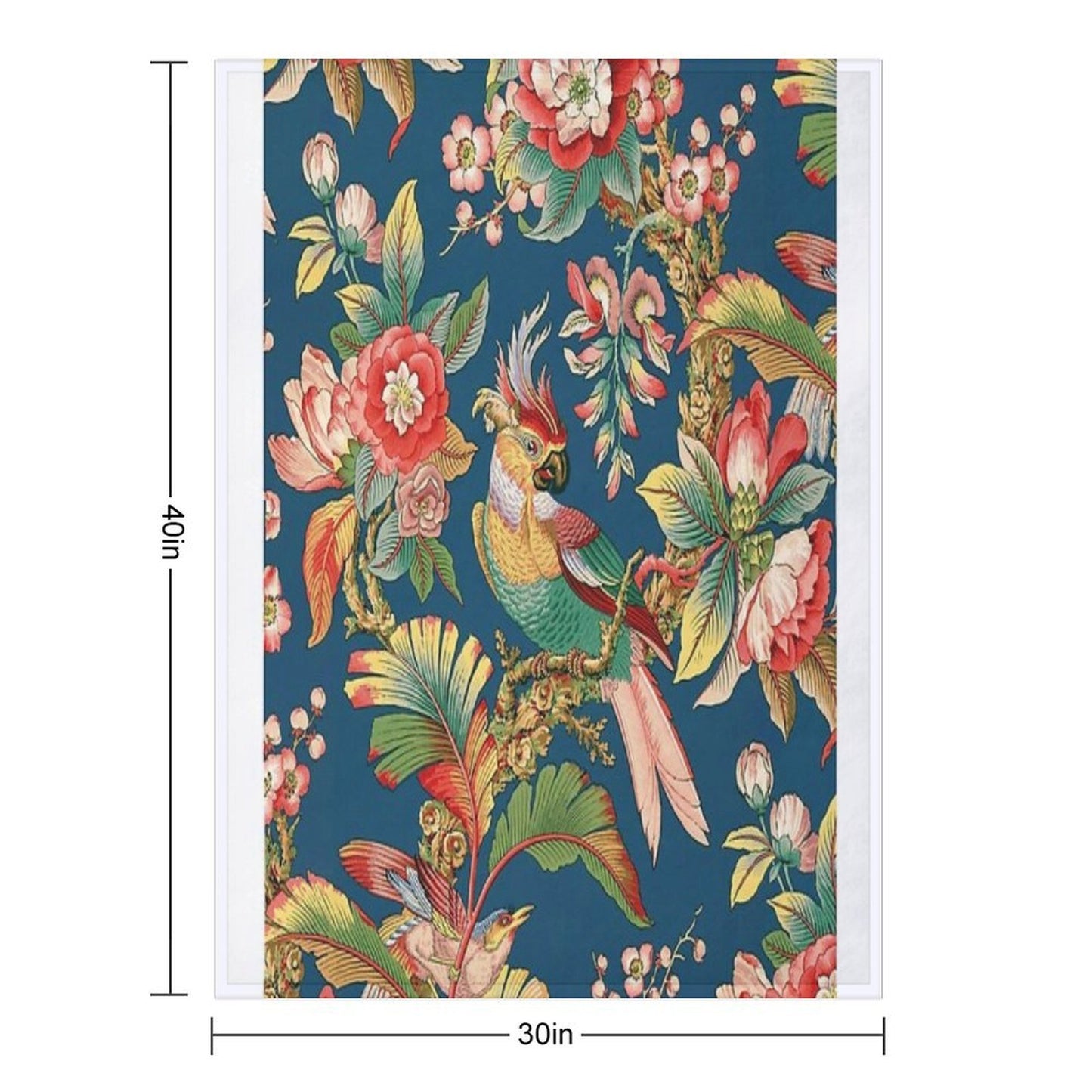 Antique French Chinoiserie in Blue Wrinkle-free Throw Blanket