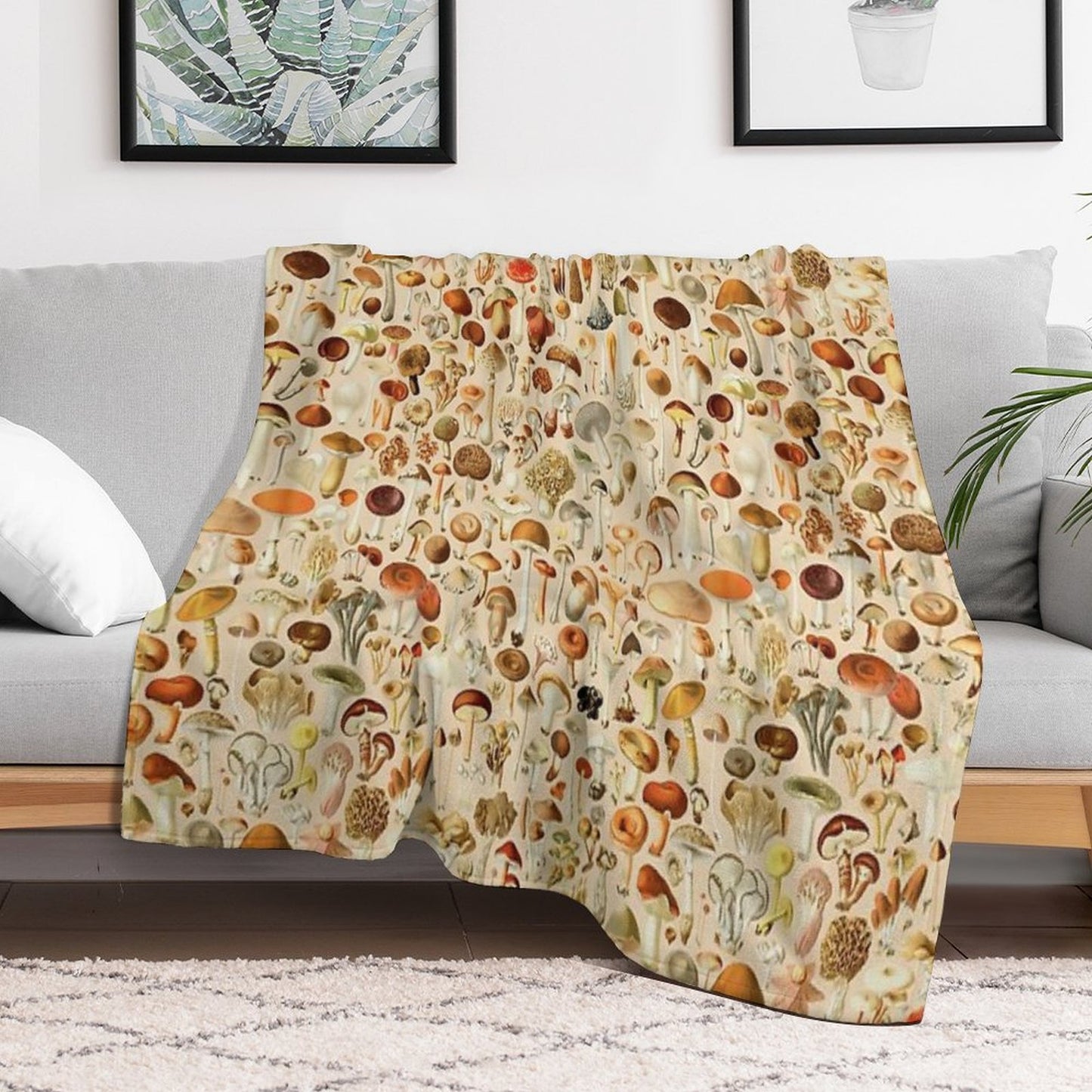 Vintage Mushroom Designs Collection Comfort Throw Blanket