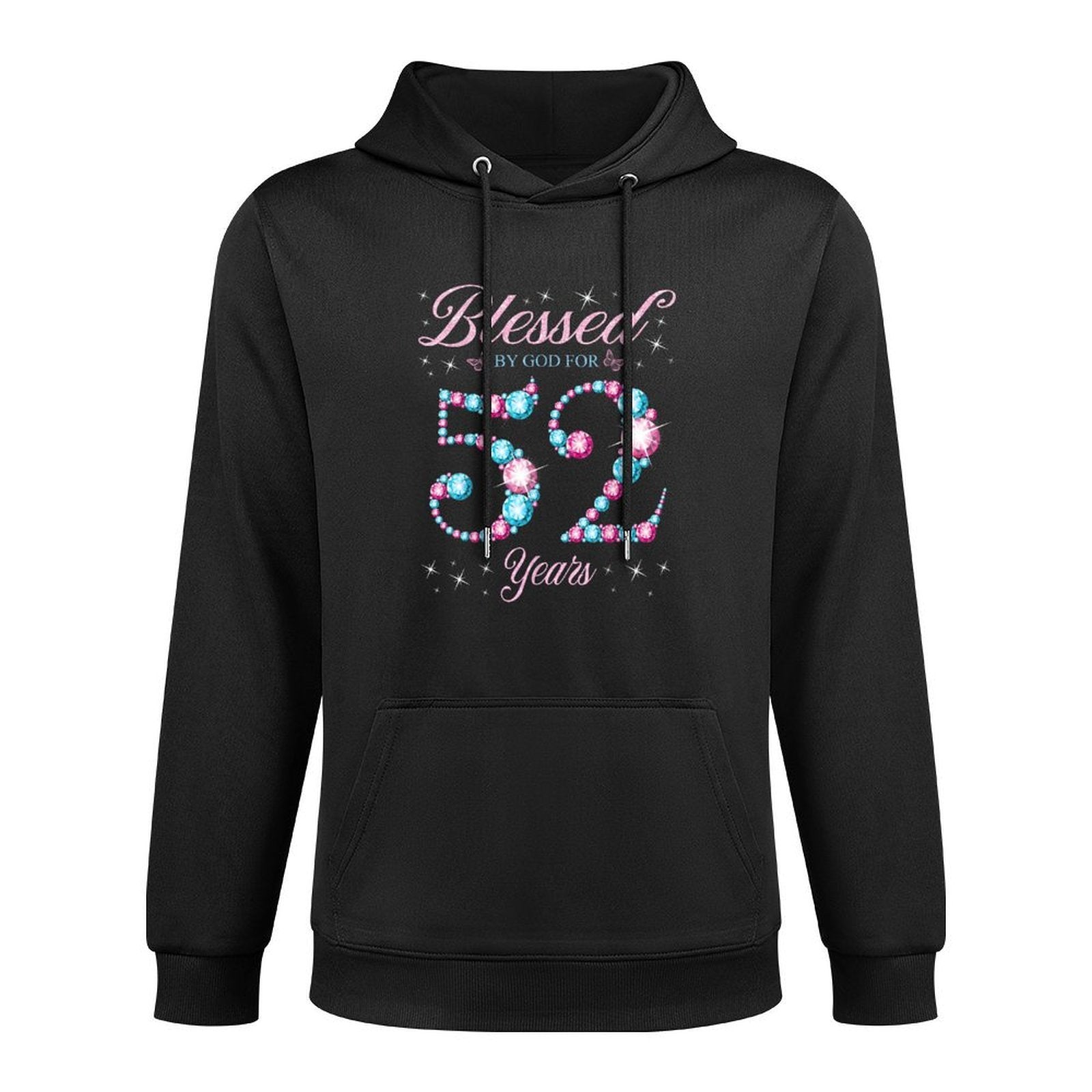 Blessed By God For 52 Years Old 52nd Birthday Woman Queen Medium-Weight Fabric Hoodie