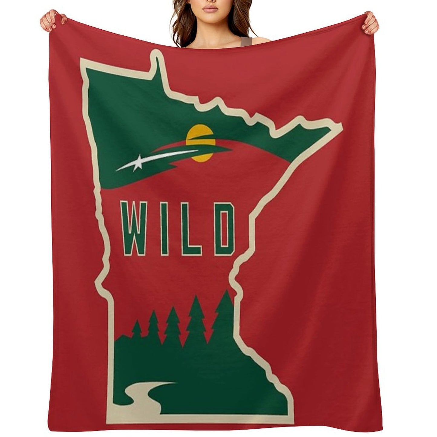 MN Wild Outline Eco-conscious Throw Blanket