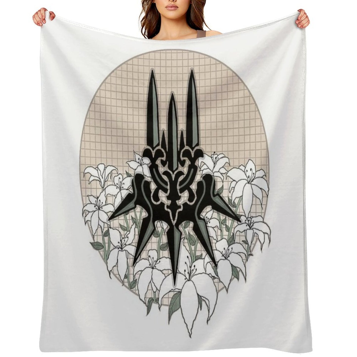 Yorha with Lunar Tears Shrink-resistant Throw Blanket