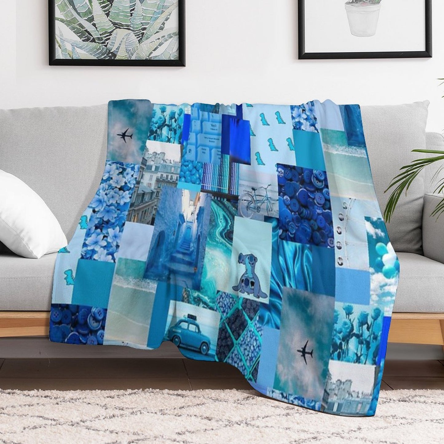 Blue Aesthetic Premium Throw Blanket