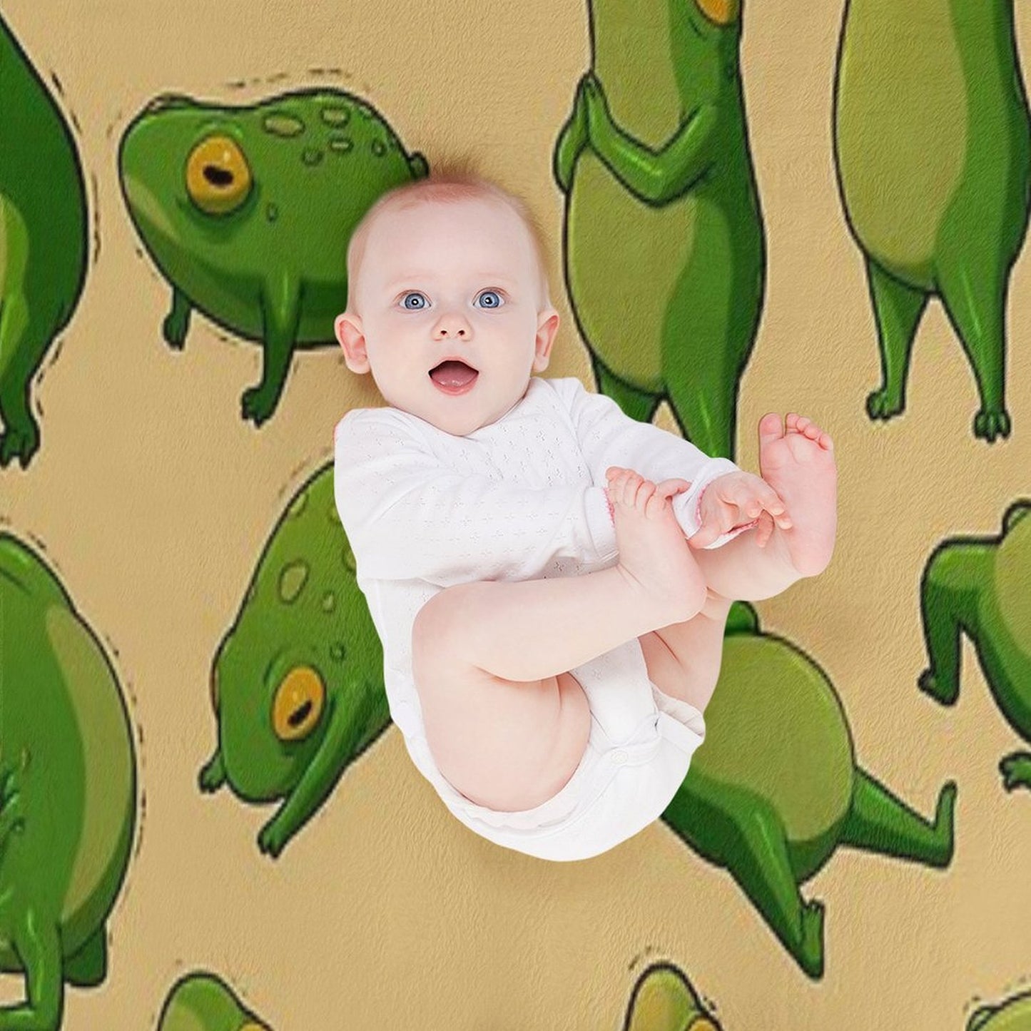Yoga Frogs Poster With Text Anti-pilling Throw Blanket