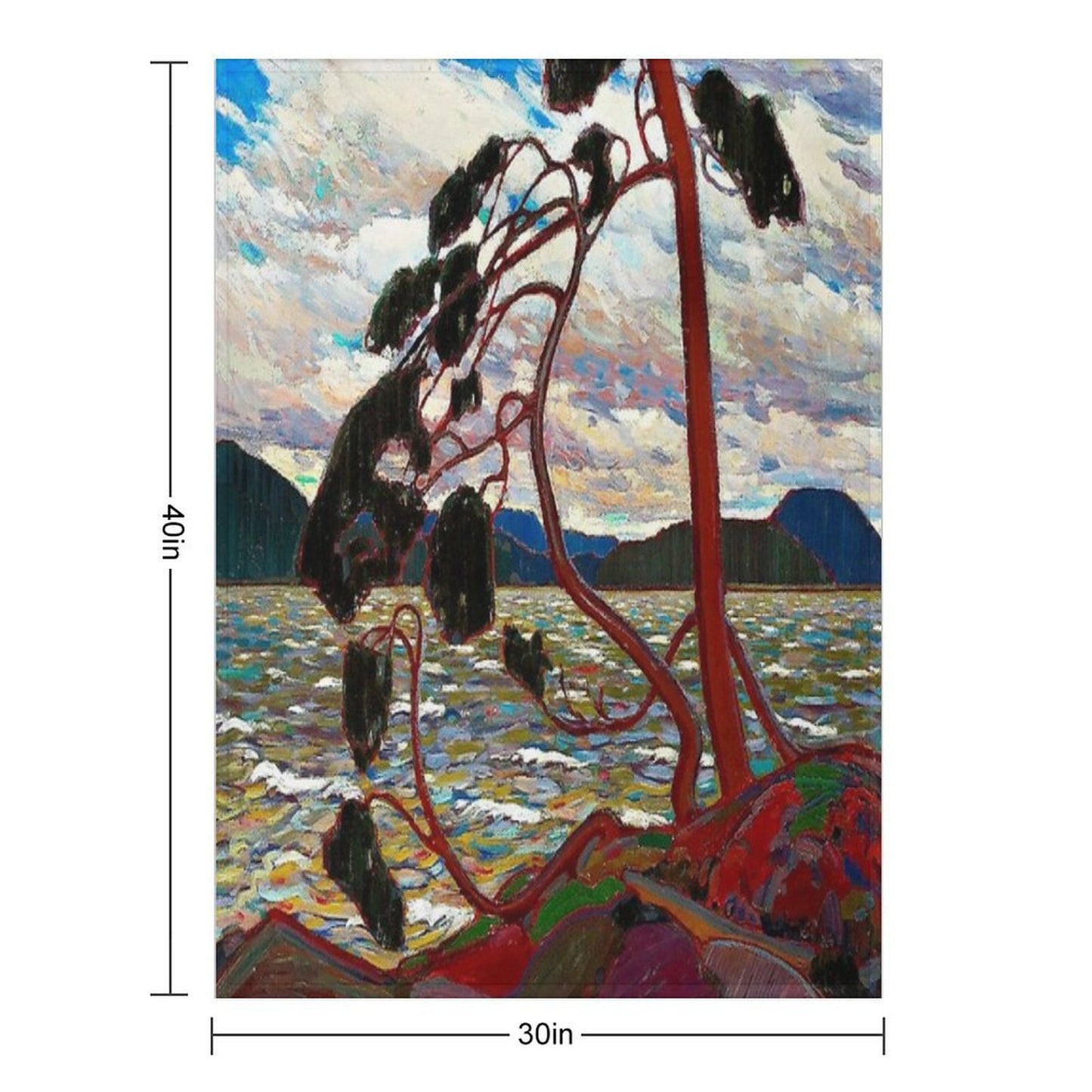 WEST WIND Vintage 1919 Tom Thomson Algonquin Park Art Print Wrinkle-free Throw Blanket