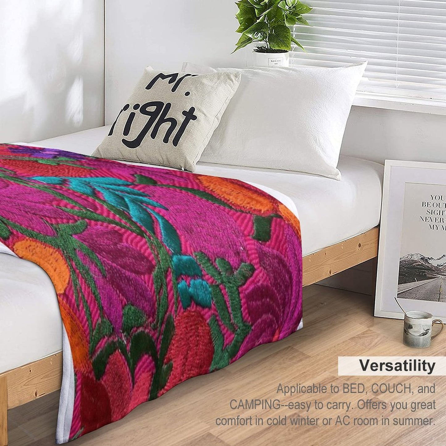 Mexican Embroidered Comfort Throw Blanket